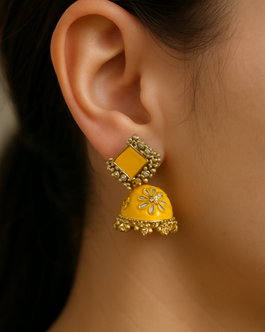 Meenakari Jhumka Earrings