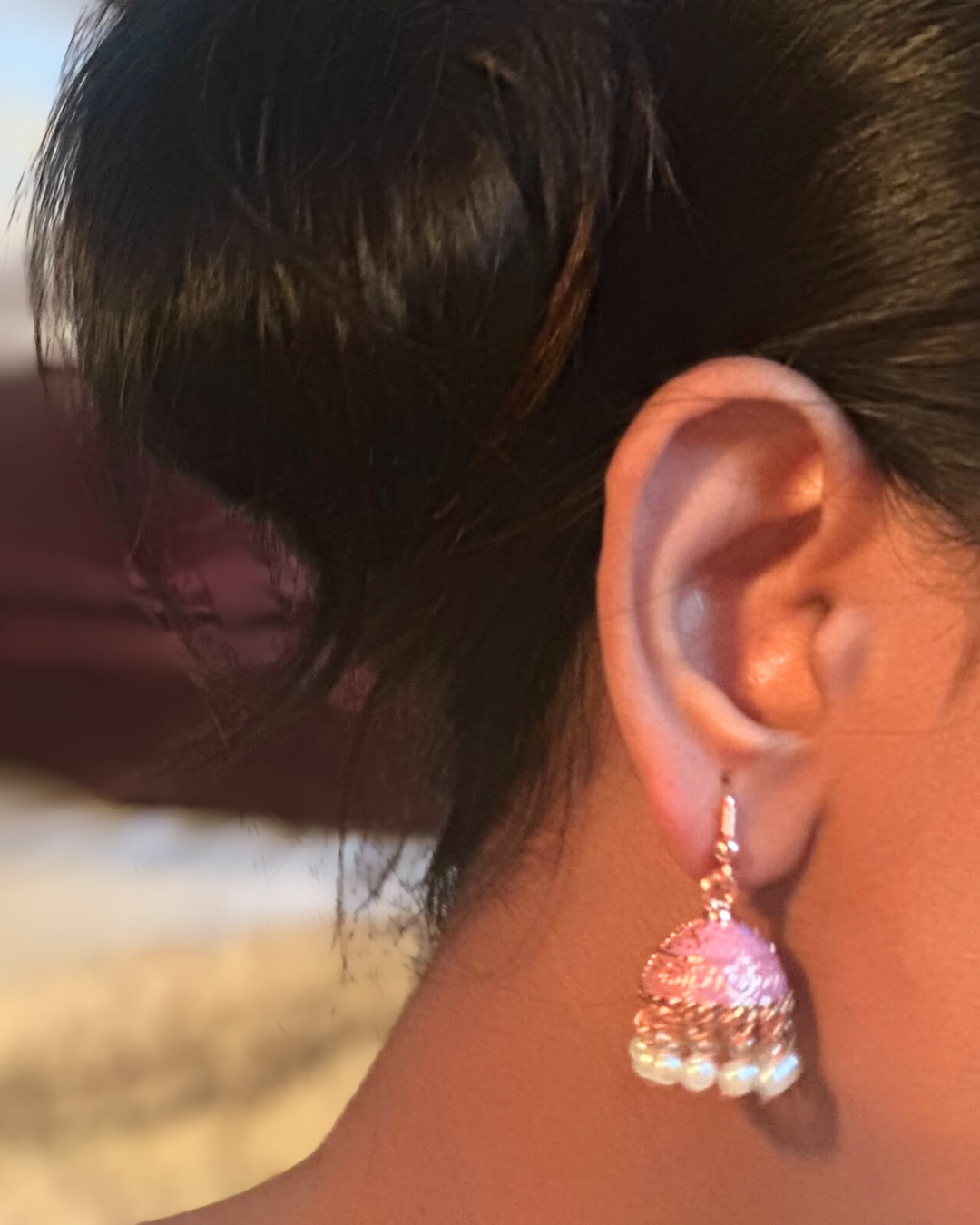 Kohinoor Pink Dome Jhumka