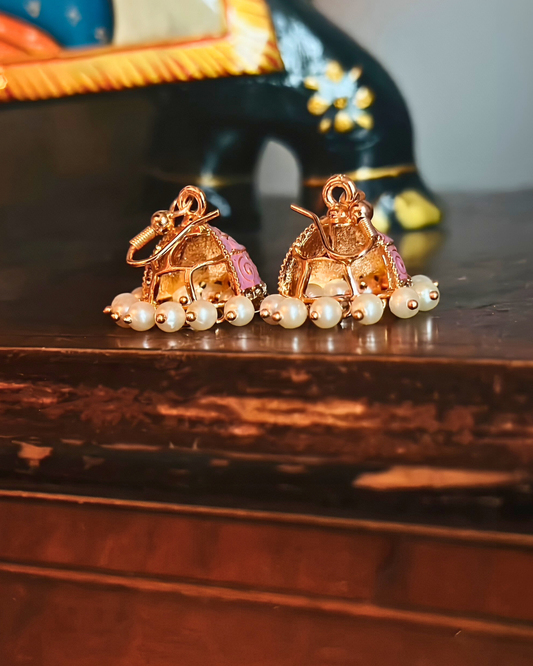 Kohinoor Pink Dome Jhumka