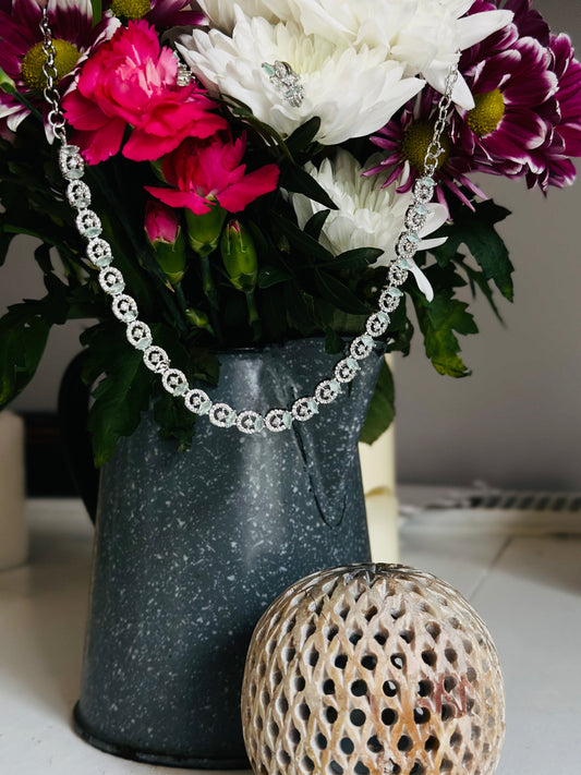 Charu: Rhodium- Plated Silver Set