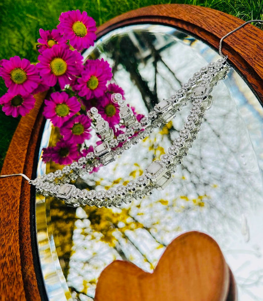 Brinda: Rhodium- Plated Silver Set