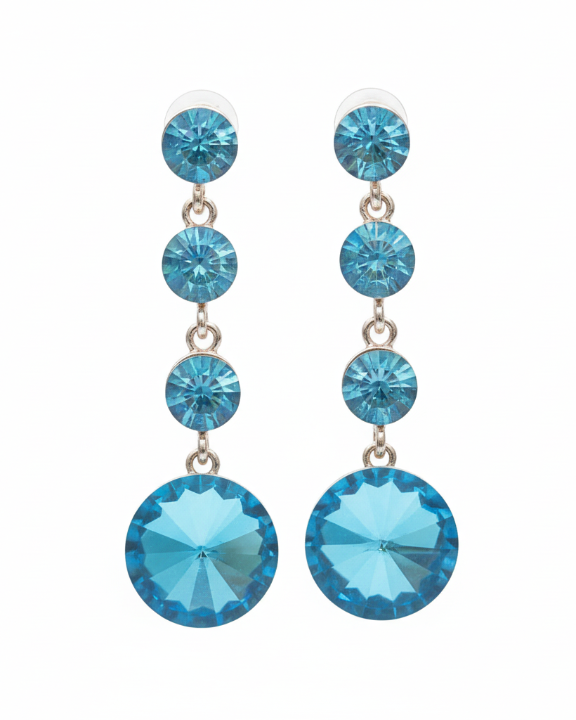 Blue Crystal Earrings Transparent Background