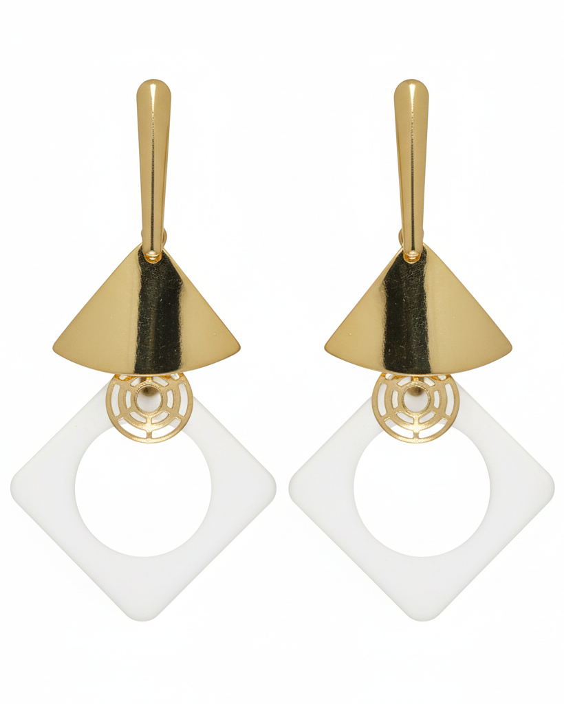 Geometric Drop Earrings Transparent