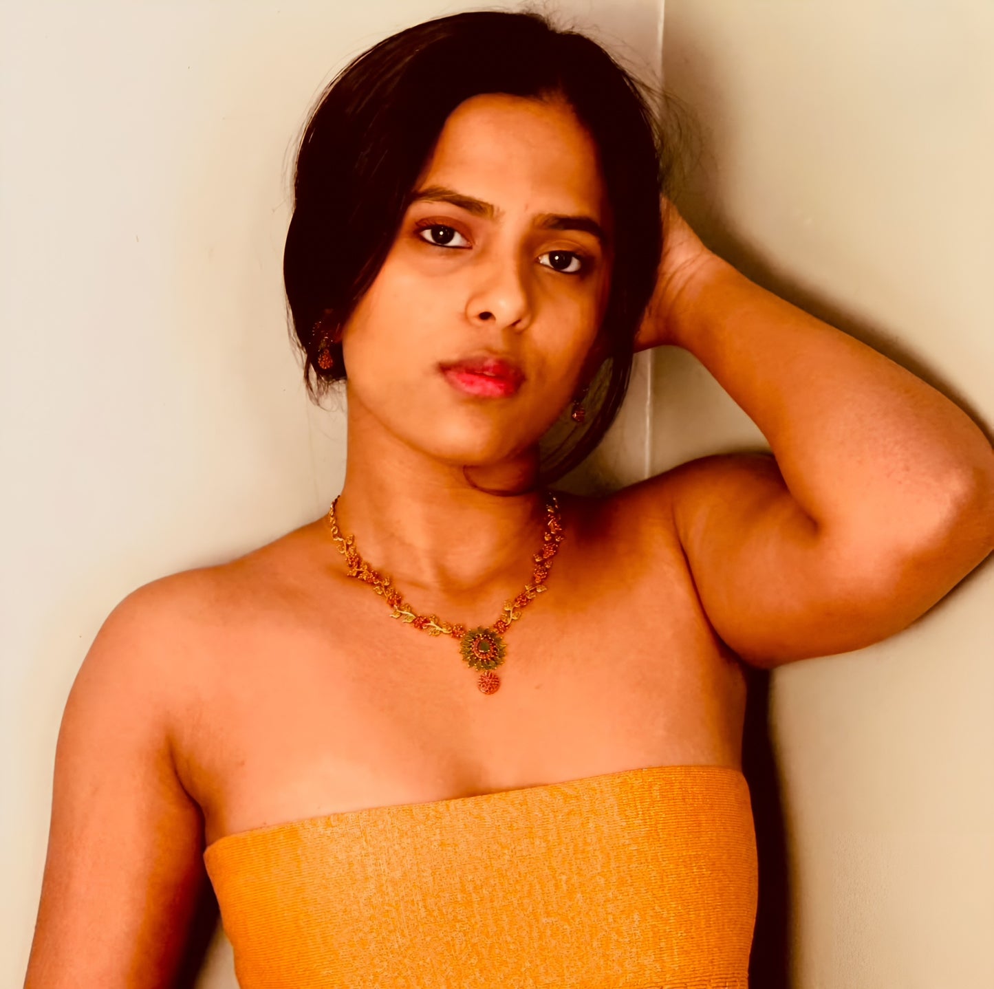 Thulsi: Leaf Necklace Set