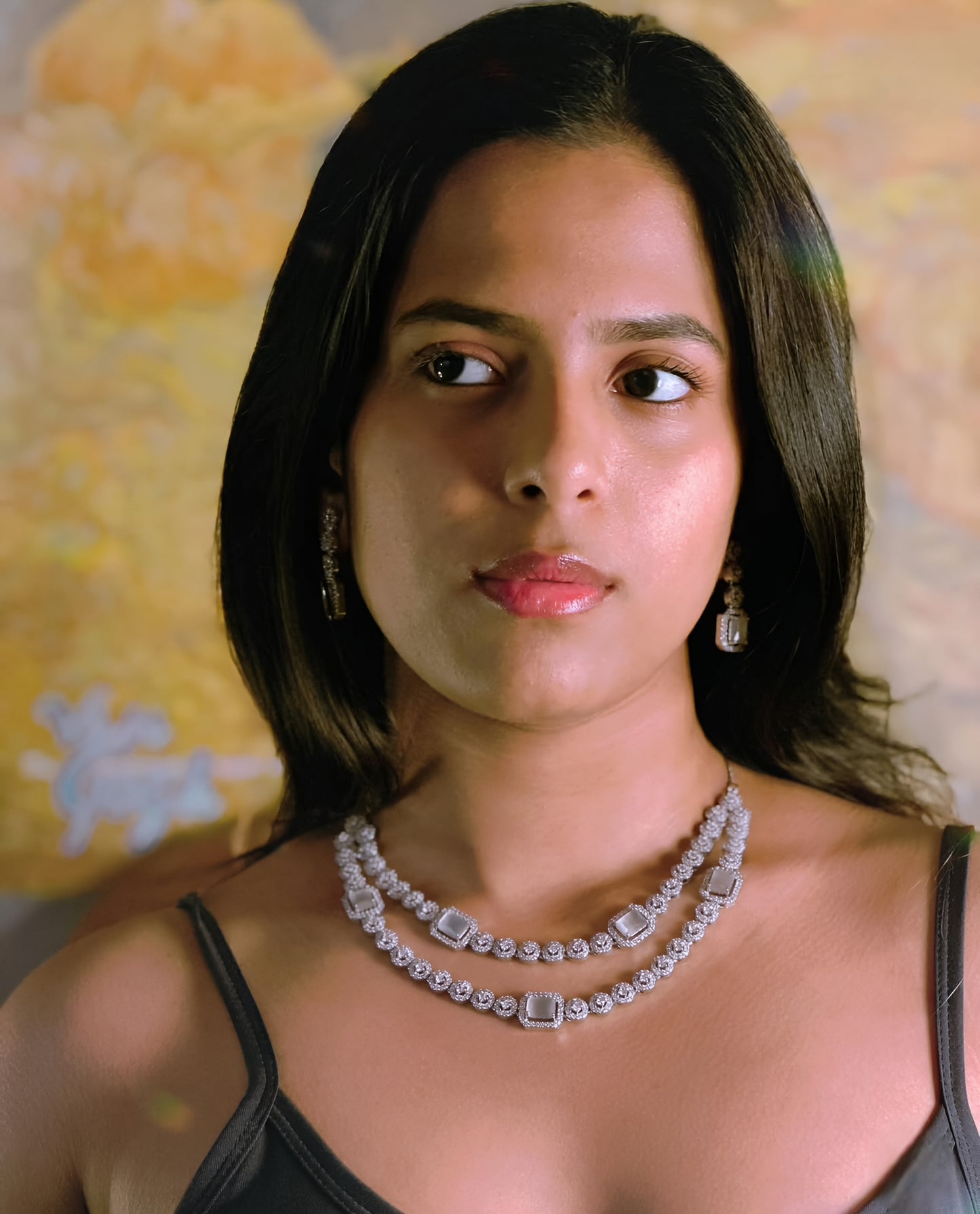 Brinda: Rhodium- Plated Silver Set